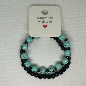 Black & Teal Bracelet Set